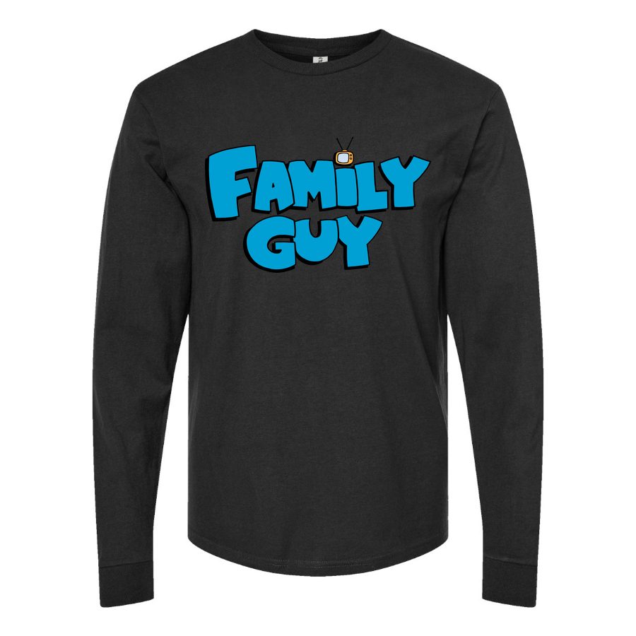 Men's Family Guy logo PNG1 Long sleeves Cotton Blend T-Shirt - Black