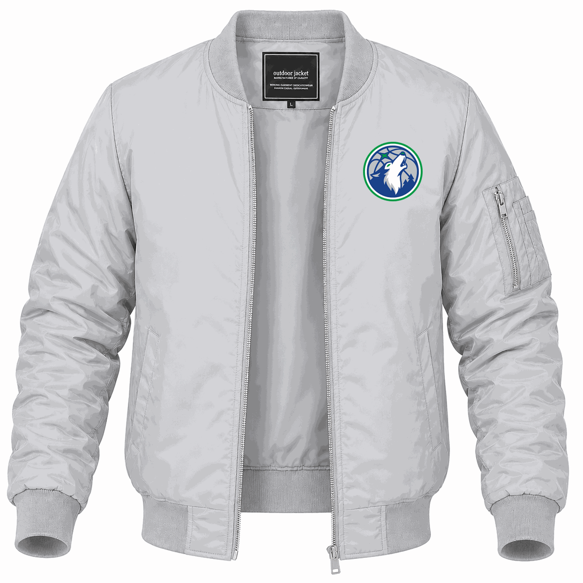 Men's Minnesota Timberwolves Lightweight Bomber Jacket - Gray