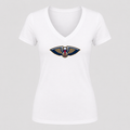 Women's New Orleans Pelicans V Neck T-Shirt in white