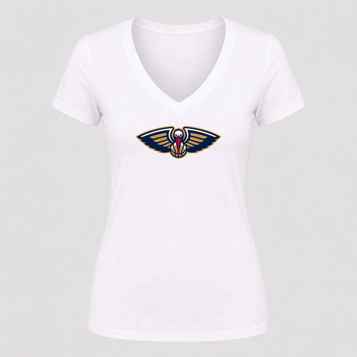 Women's New Orleans Pelicans V Neck T-Shirt in white