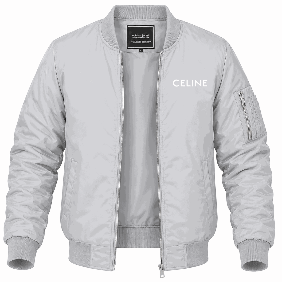Men's Celine white Lightweight Bomber Jacket - Gray