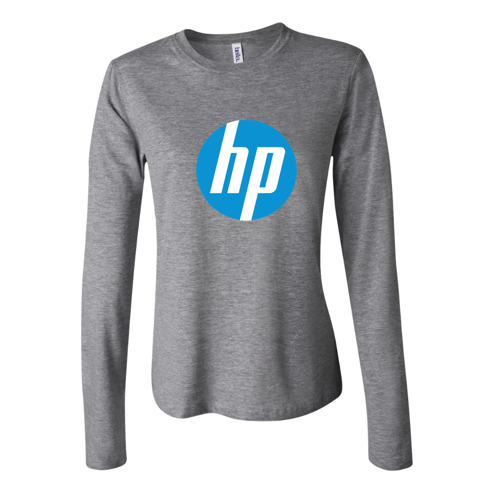 Women's hp logo transparent free png Long Sleeve T-Shirt - Gray