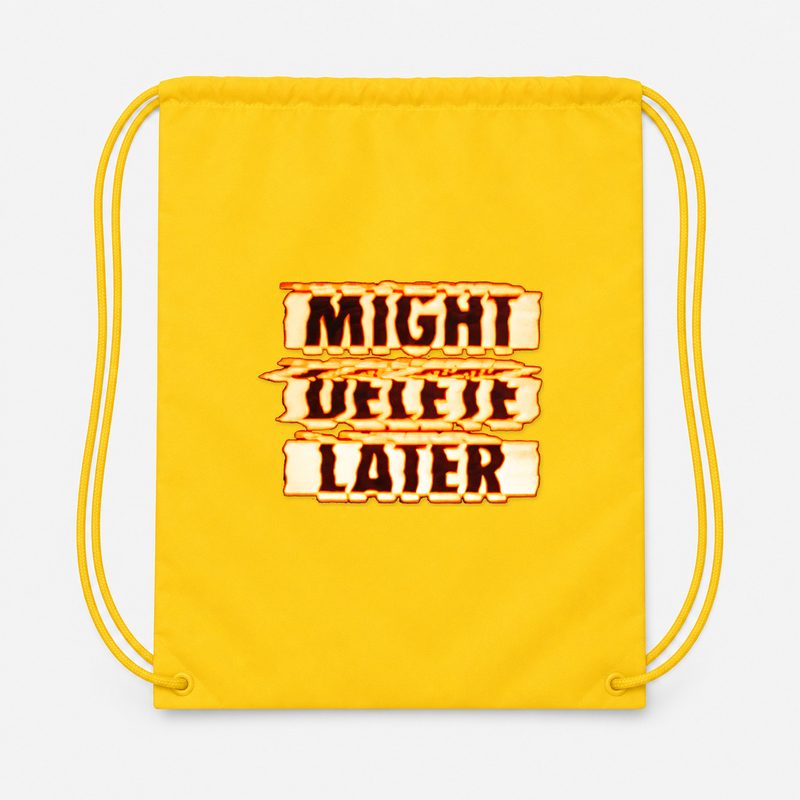 Might Delete Later Drawstring Bag - Yellow