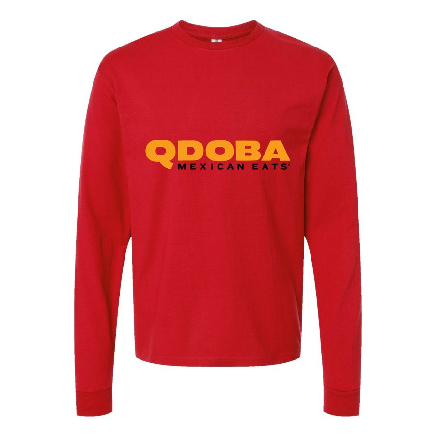Men's Logo-Qdoba-1536x864 Long sleeves Cotton Blend T-Shirt - Red