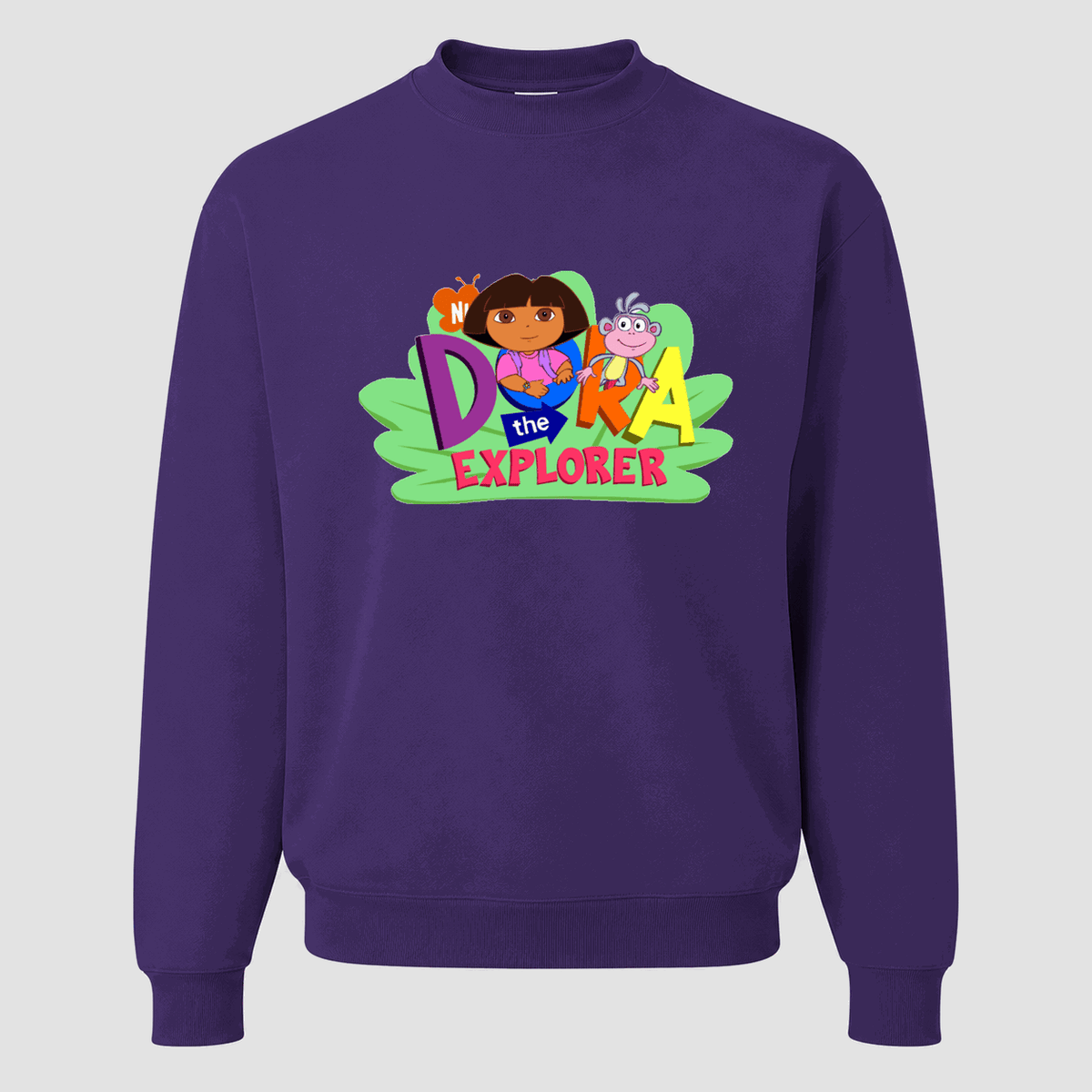 Men's Dora the Explorer Crewneck Sweatshirt - Purple