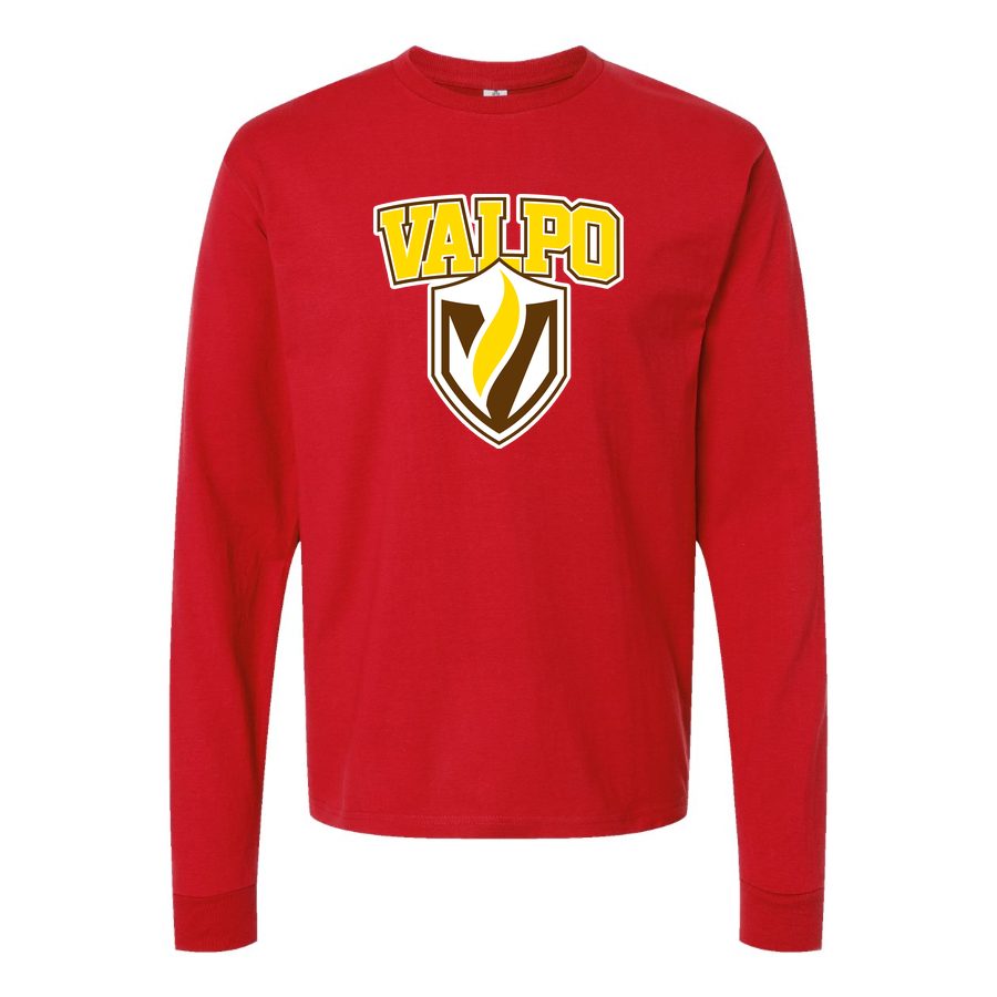 Men's Valparaiso Crusaders Logo Long sleeves Cotton Blend T-Shirt - Red