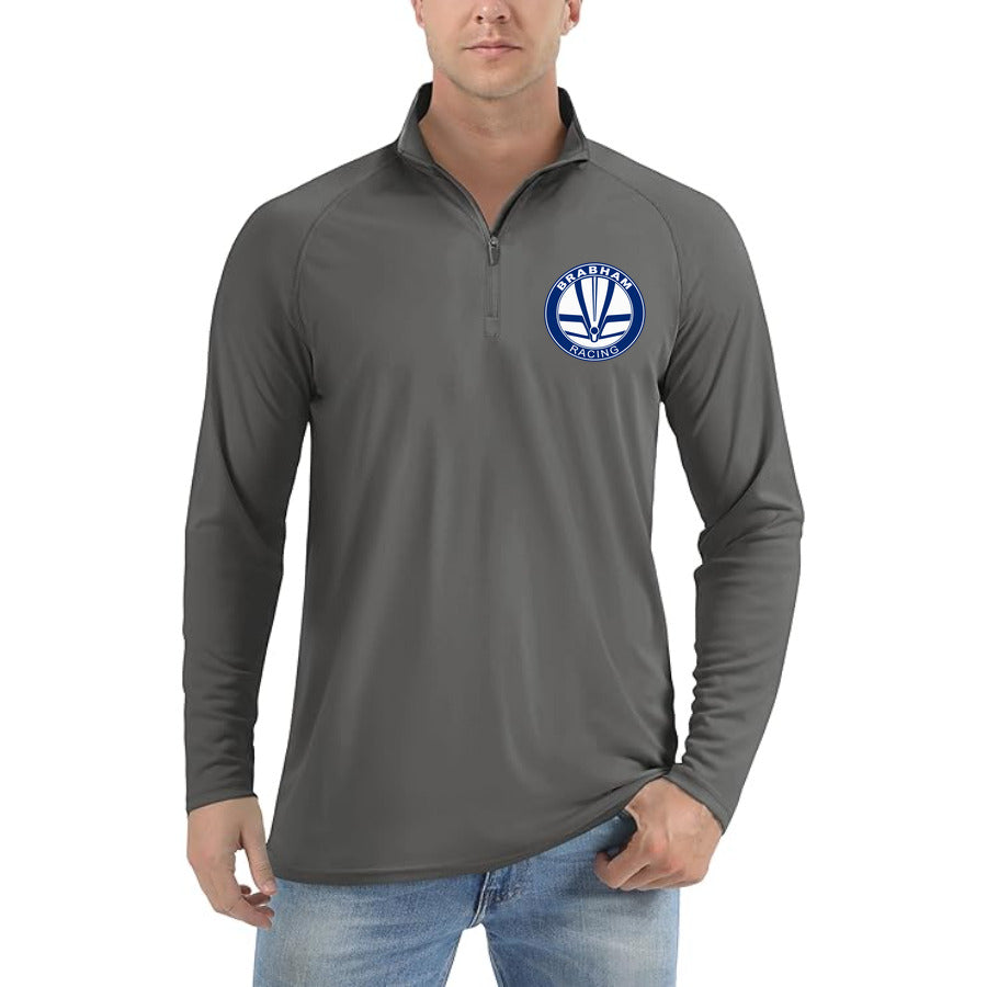 Brabham Racing quarter-zip athletic shirt in Dark Gray