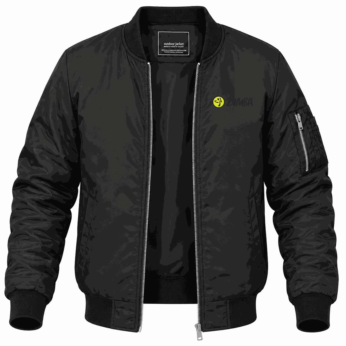 Men's Zumba Fitness Lightweight Bomber Jacket - Black