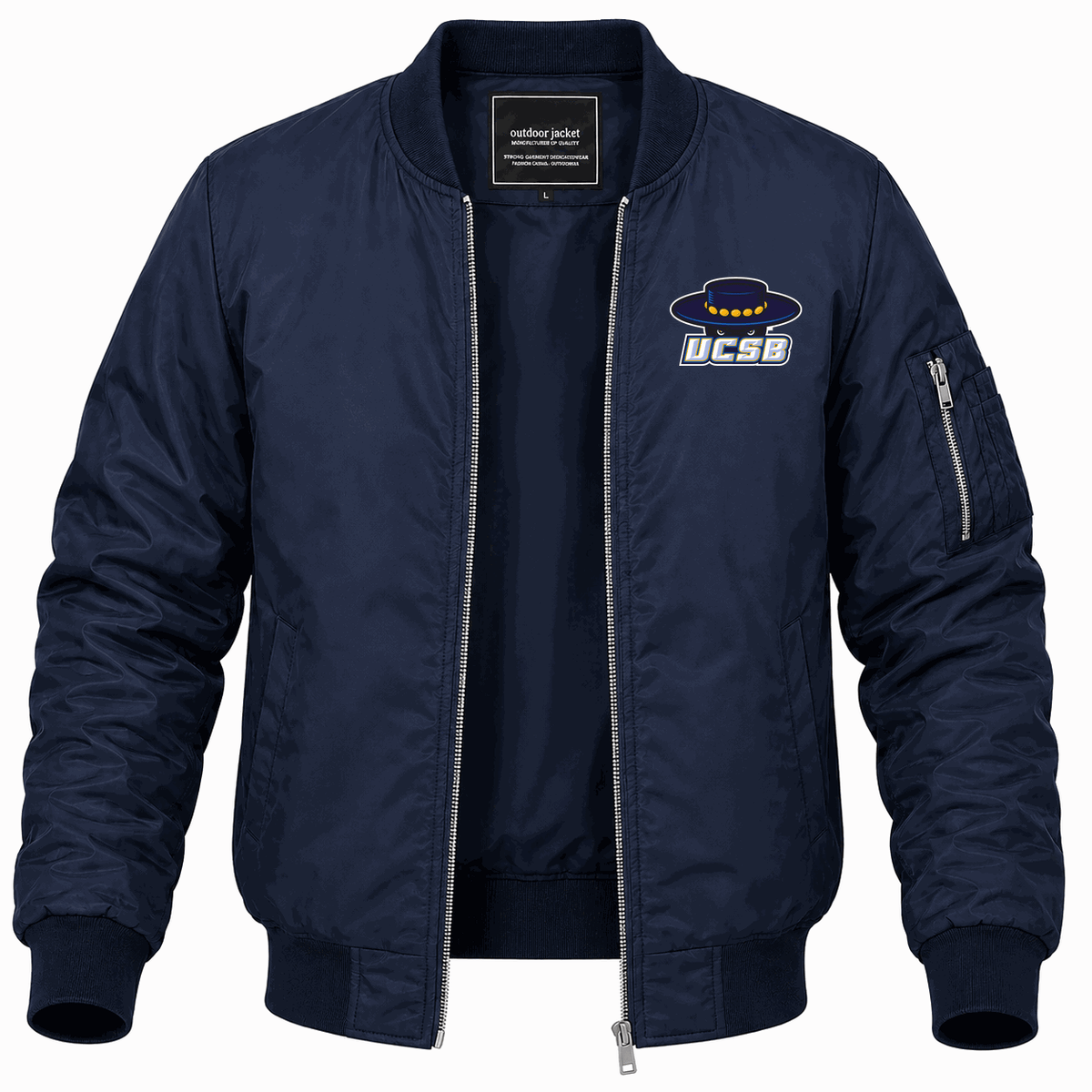 Men's UCSB Gauchos Logo Lightweight Bomber Jacket - Navy