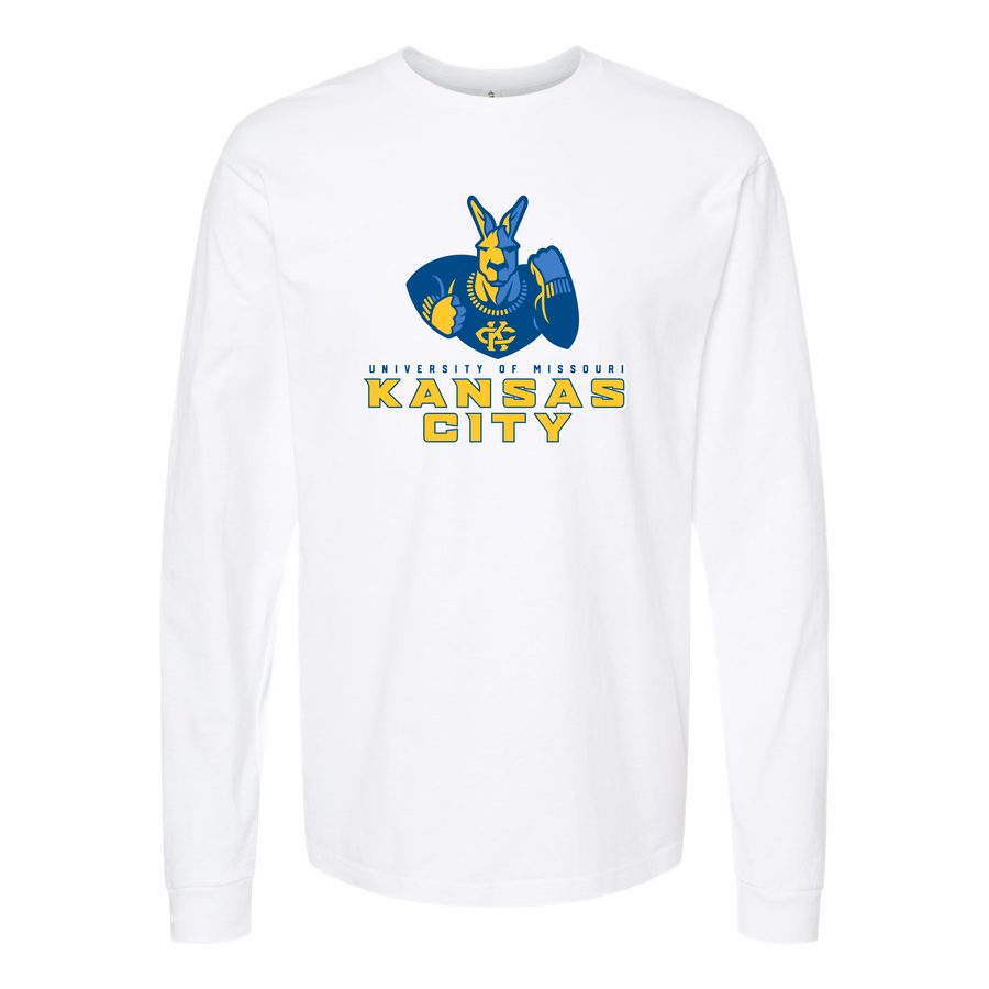 Men's UMKC Kangaroos Logo Long sleeves Cotton Blend T-Shirt - White