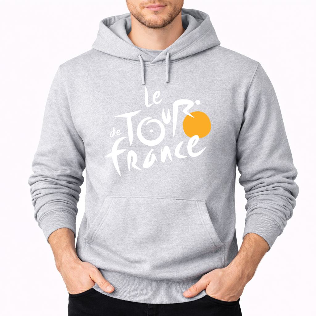 Men's Tour de France White Pullover Hoodie - Gray