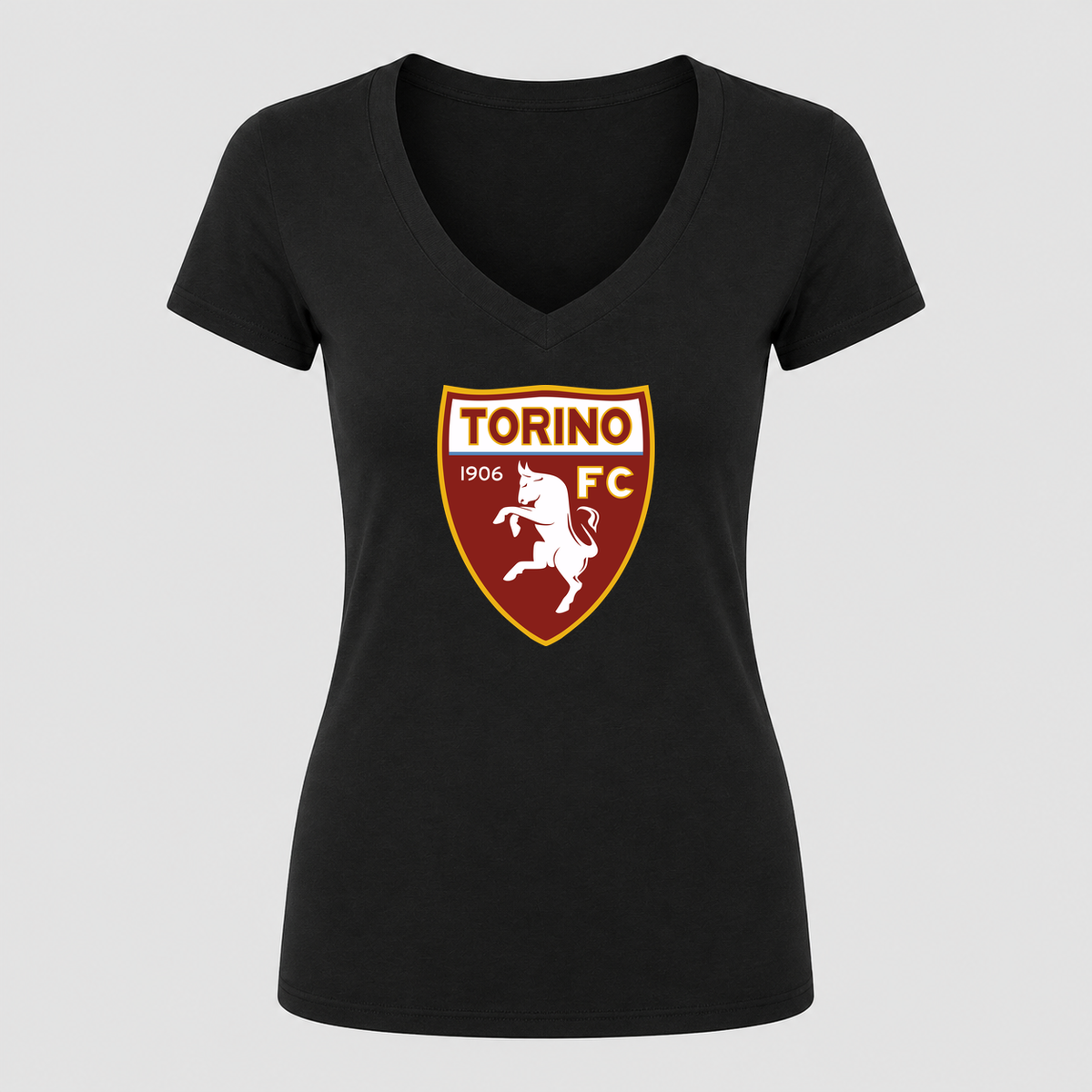 Women's Torino Soccer V Neck T-Shirt in black