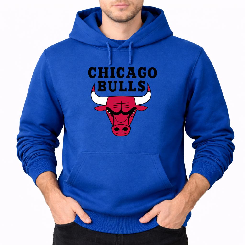 Men's Chicago bulls black Pullover Hoodie - Blue