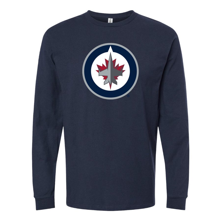 Men's Winnipeg Jets Long sleeves Cotton Blend T-Shirt - Navy