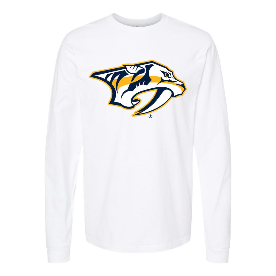 Men's Nashville Predators Long sleeves Cotton Blend T-Shirt - White