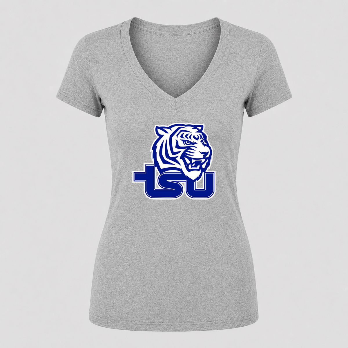 Women's Tennessee State Tigers V Neck T-Shirt in gray