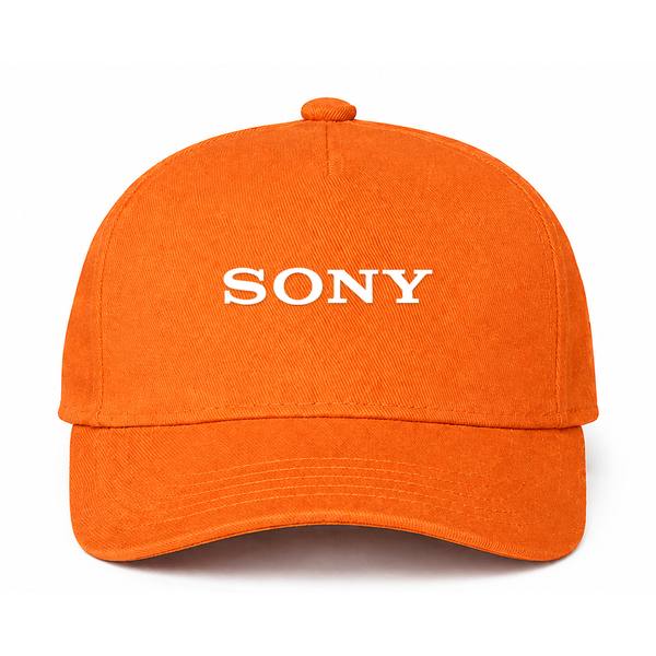 Sony White Logo Orange Dad Baseball Cap Hat