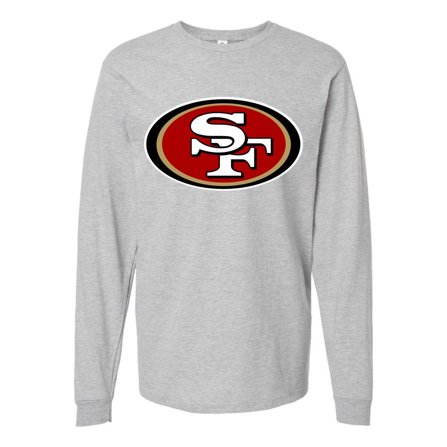 Men's San Francisco 49ers Long sleeves Cotton Blend T-Shirt - Gray