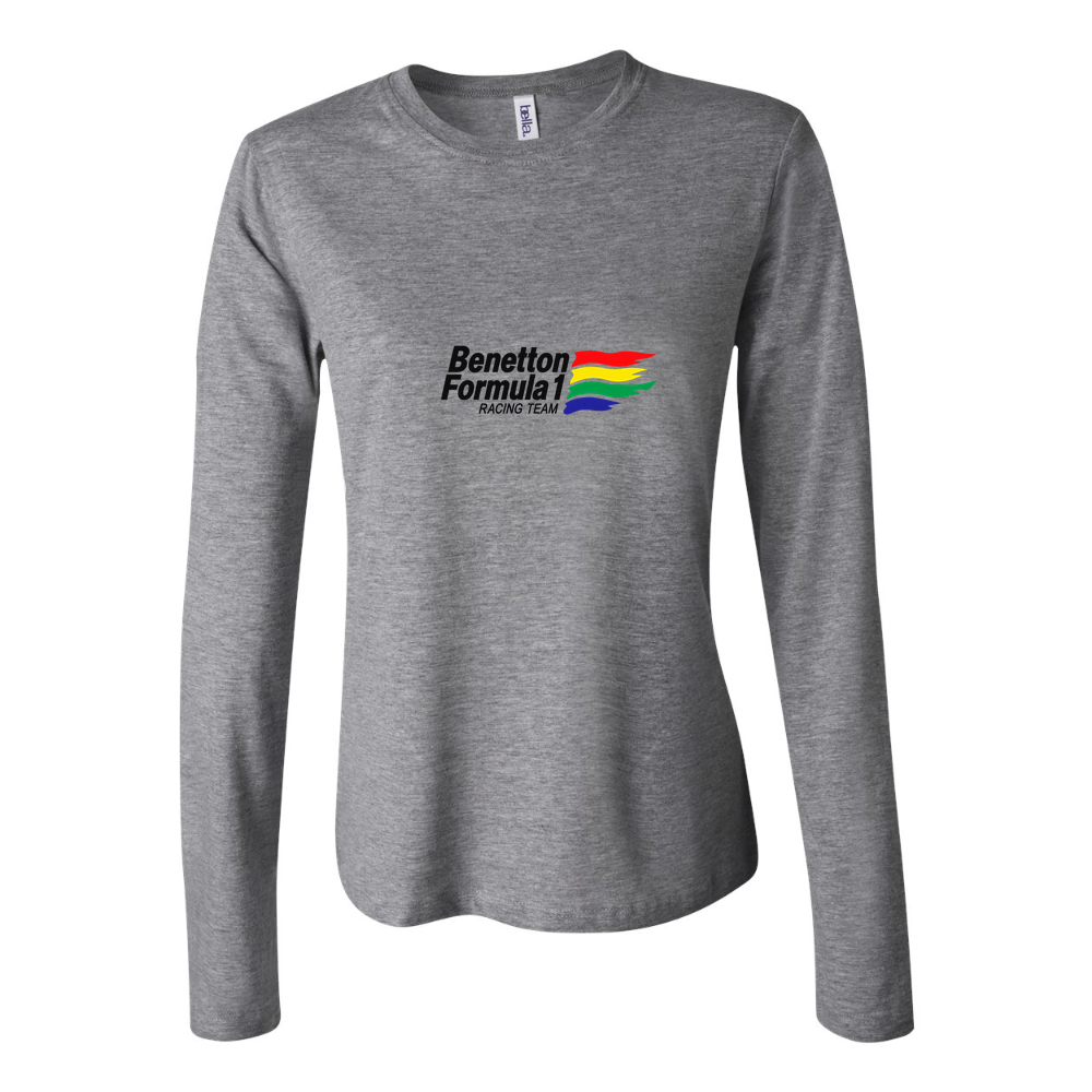 Women's Benetton Formula 1 Racing Team Long Sleeve T-Shirt - Gray
