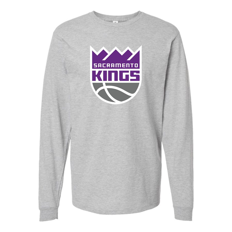 Men's Sacramento Kings Long sleeves Cotton Blend T-Shirt - Gray