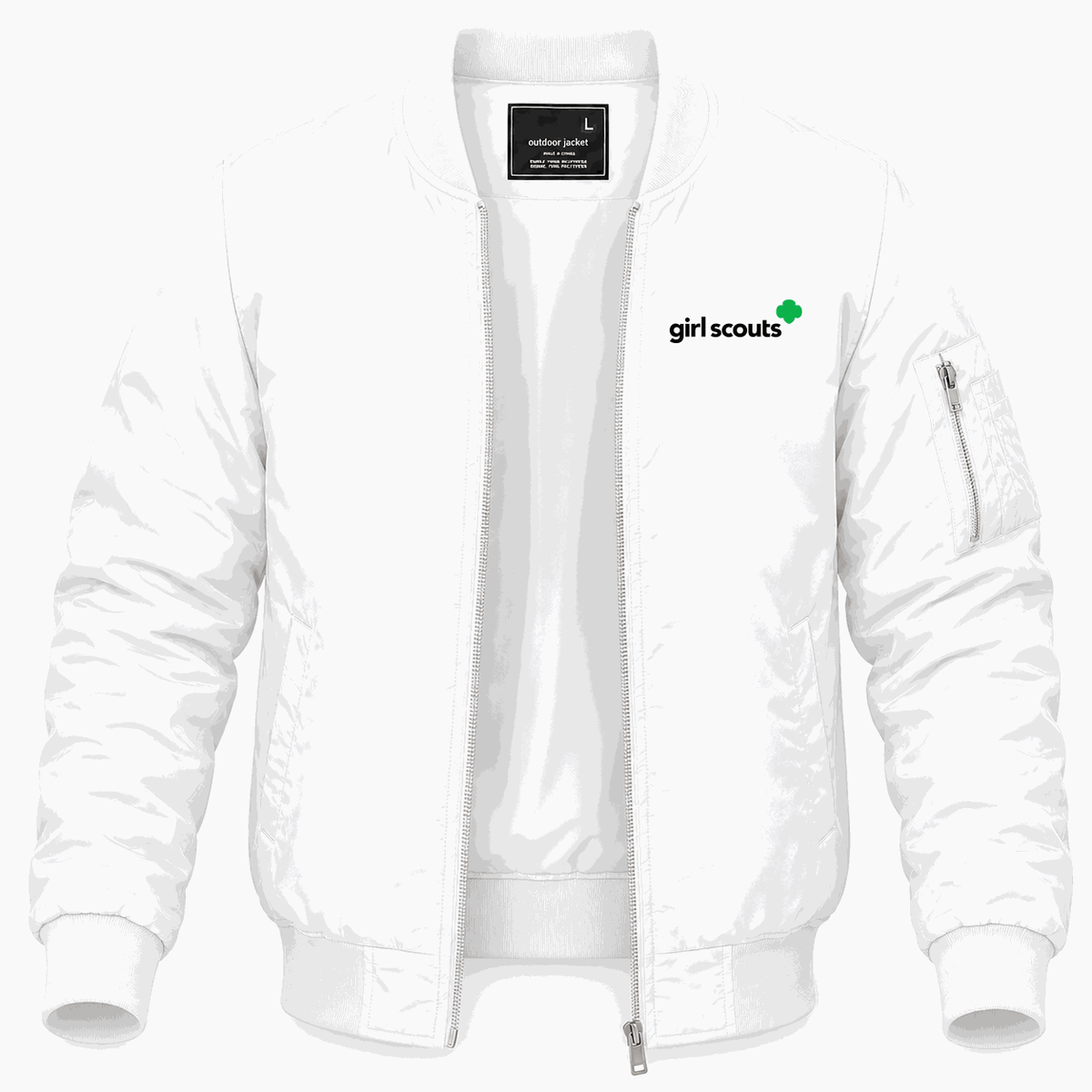 Men's Girl Scouts Lightweight Bomber Jacket - White