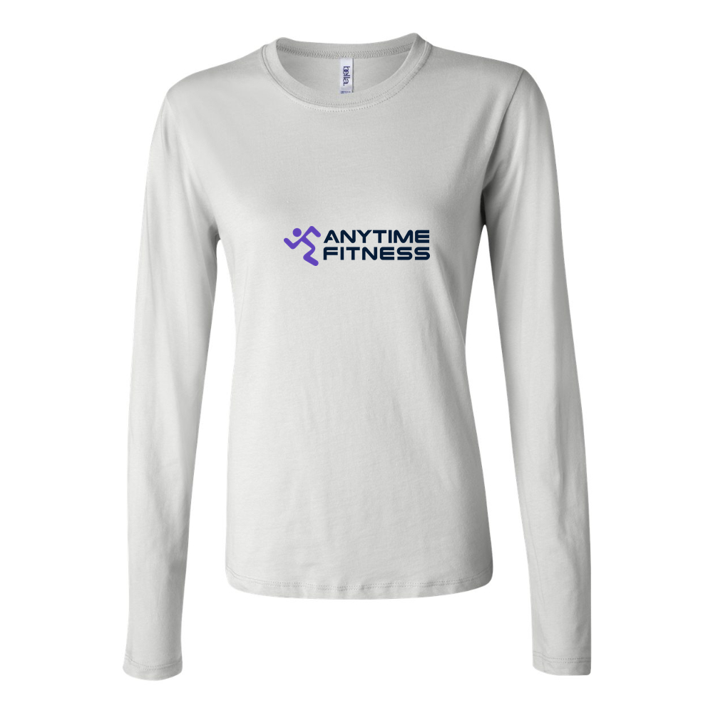 Women's Anytime Fitness logo 1536x864 Long Sleeve T-Shirt - White