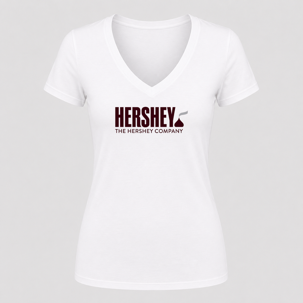 Women's Hershey V Neck T-Shirt in white