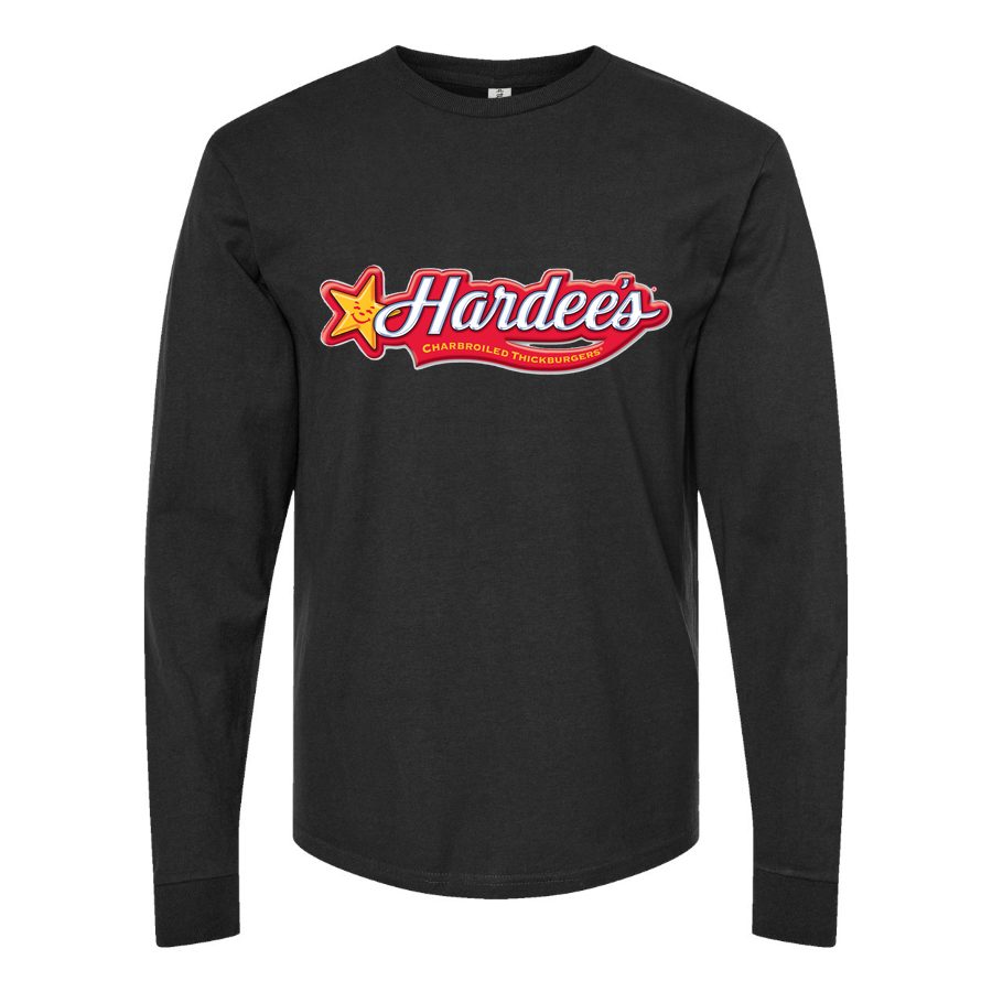 Men's Hardees-Logo-2006 Long sleeves Cotton Blend T-Shirt - Black