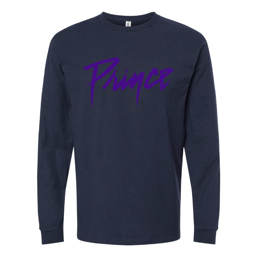 Men's Prince-Logo-768x432 Long sleeves Cotton Blend T-Shirt - Navy