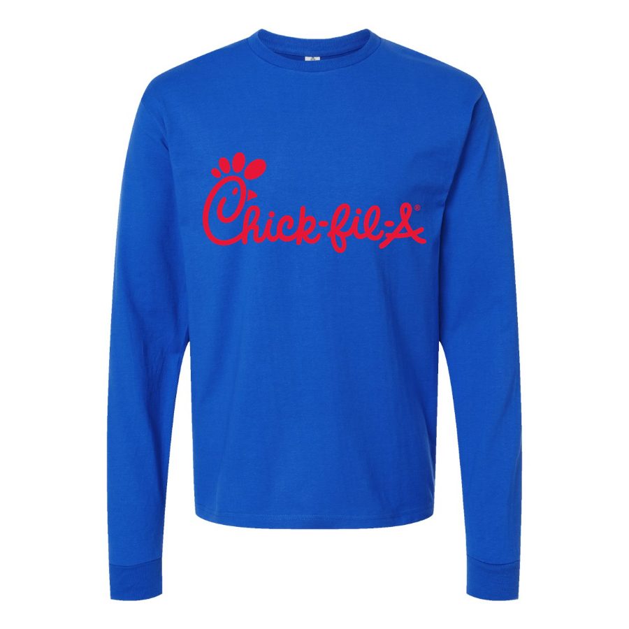 Men's Chick-fil-A Long sleeves Cotton Blend T-Shirt - Blue