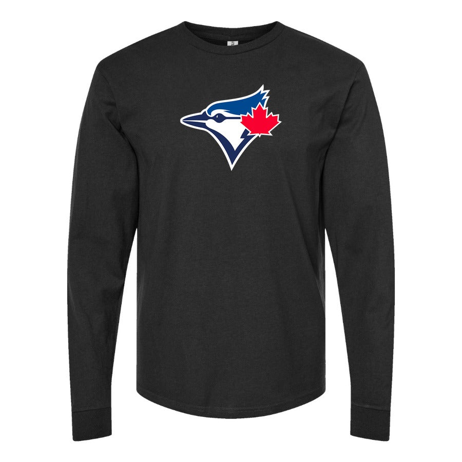 Men's Toronto Blue Jays Long sleeves Cotton Blend T-Shirt - Black