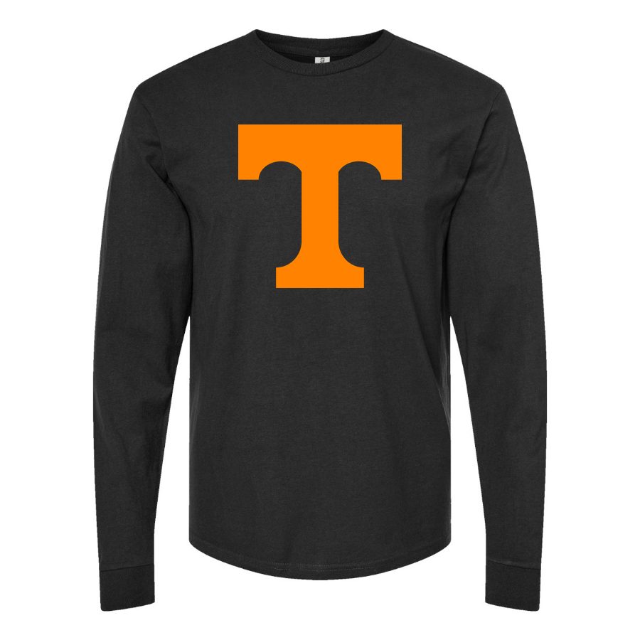 Men's Tennessee Volunteers Logo Long sleeves Cotton Blend T-Shirt - Black