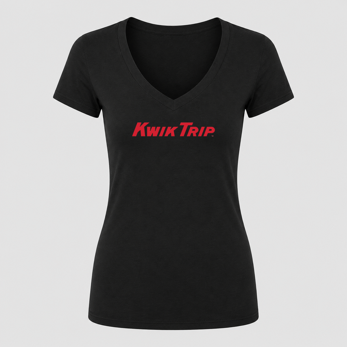 Women's Kwik Trip V Neck T-Shirt in black