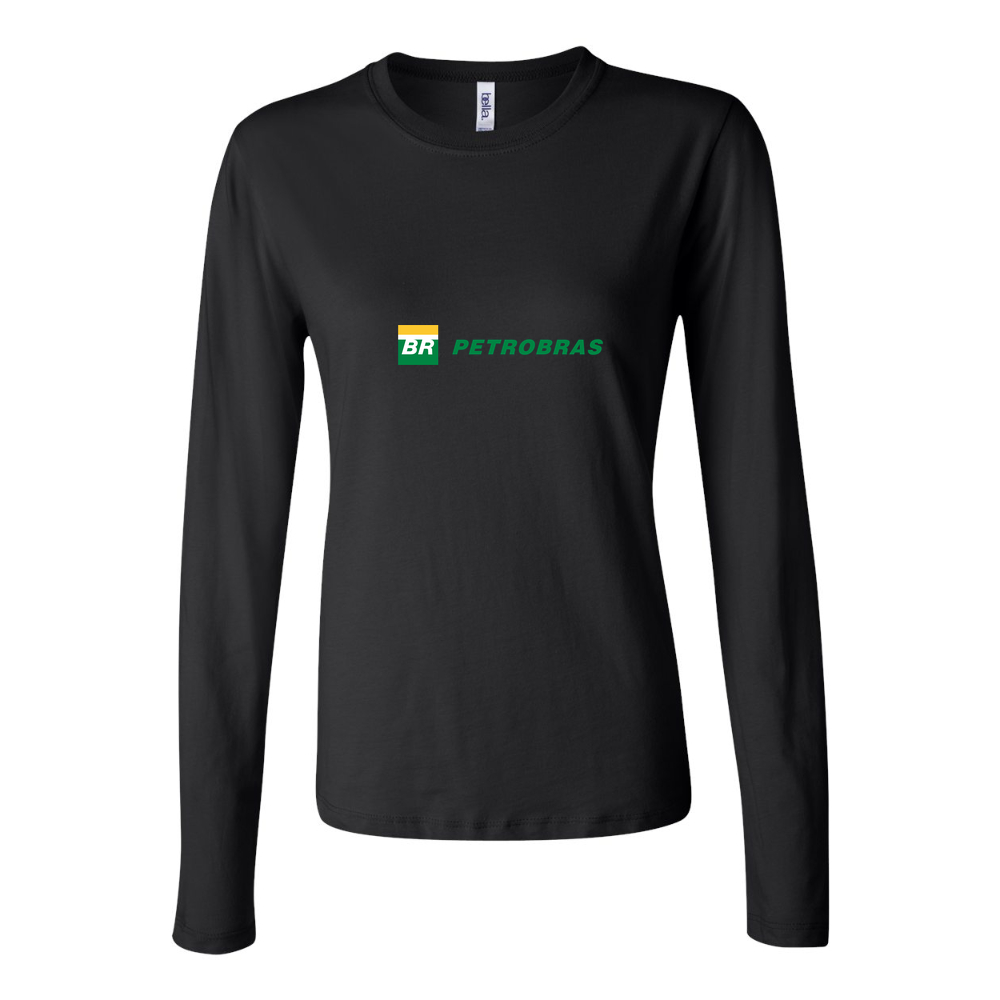 Women's Petrobras Logo 1536x864 Long Sleeve T-Shirt - Black