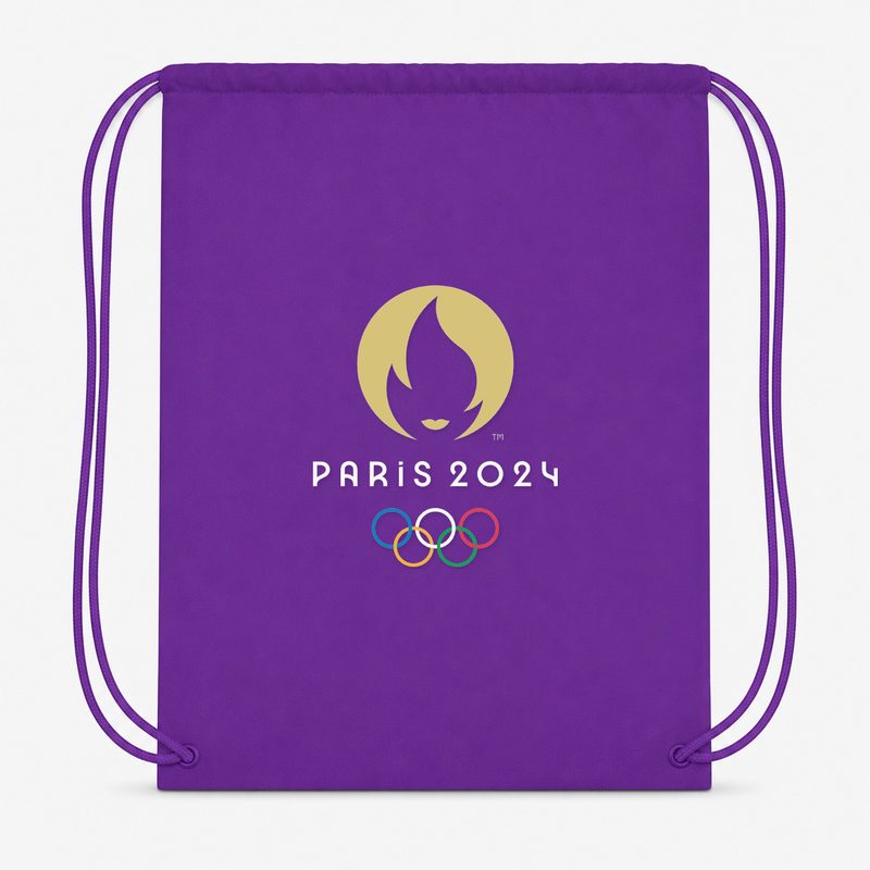 Olympics 2024 Paris White Drawstring Bag - Purple