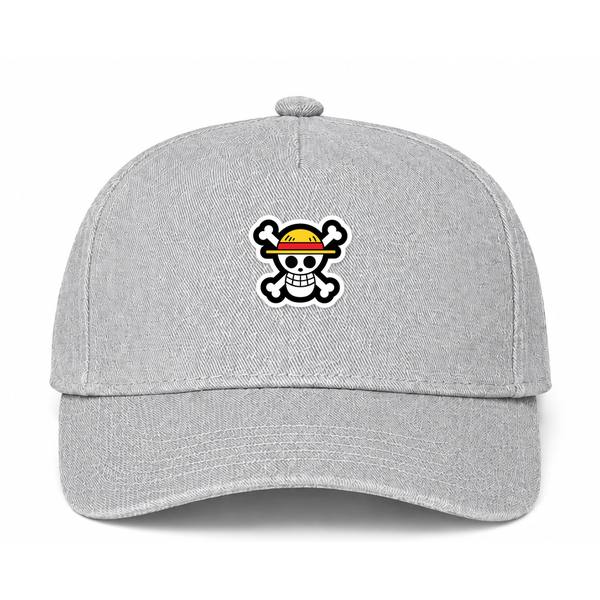 Straw Hat Luffy Cartoon Gray Dad Baseball Cap Hat
