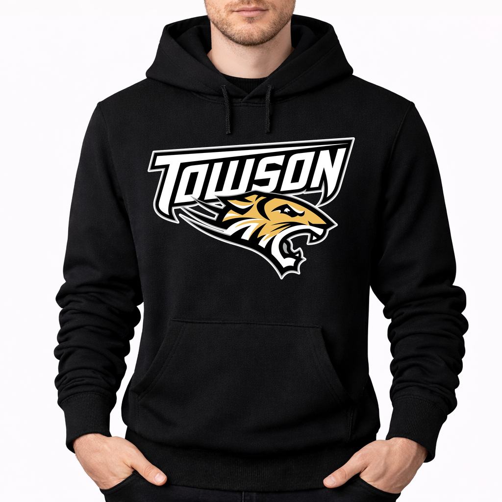 Men's Towson Tigers Pullover Hoodie - Black