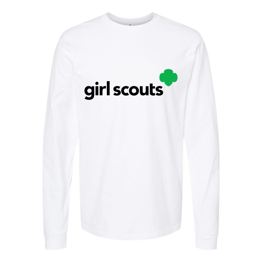 Men's Girl-Scout-logo-1536x864 Long sleeves Cotton Blend T-Shirt - White