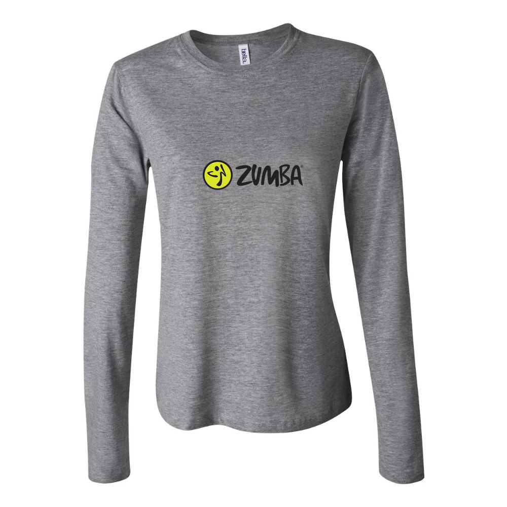 Women's Zumba Fitness logo 1536x922 Long Sleeve T-Shirt - Gray