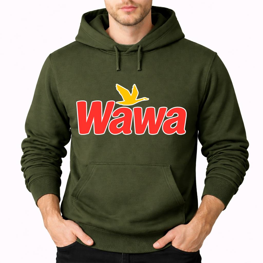 Men's Wawa Gas Station Pullover Hoodie - Army Green