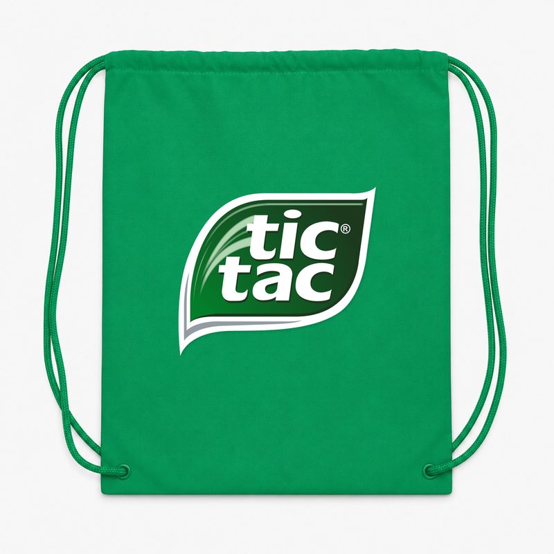 Tic Tac PNG1 Drawstring Bag - Green