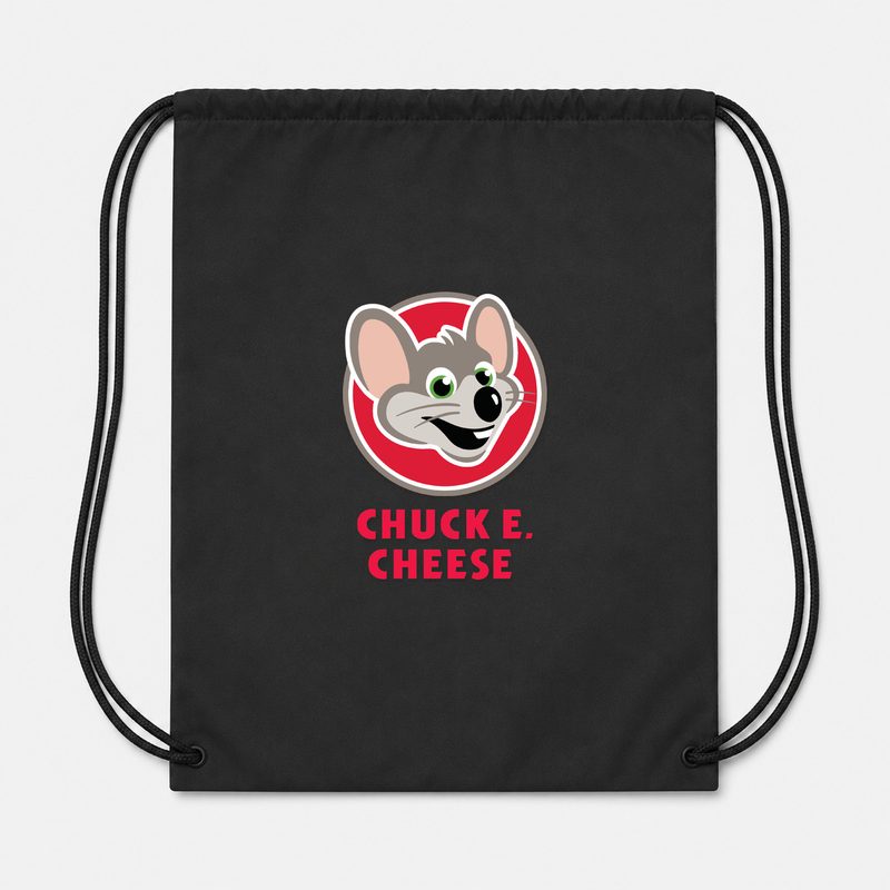 Chuck E. Cheeses Drawstring Bag - Black