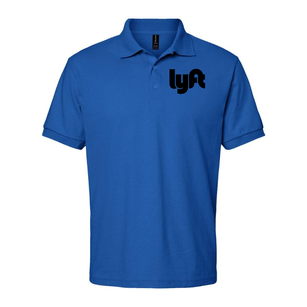 Men's Lyft Black Logo Dry Blend Polo - Blue