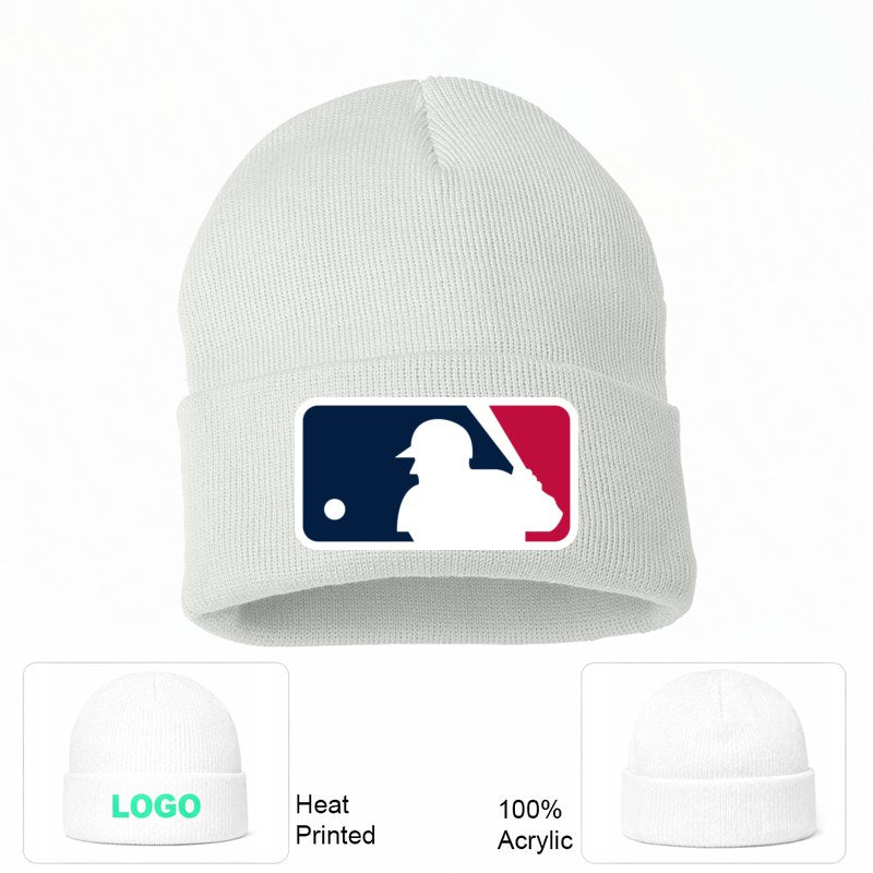 Major League Baseball Logo White Beanie Hat