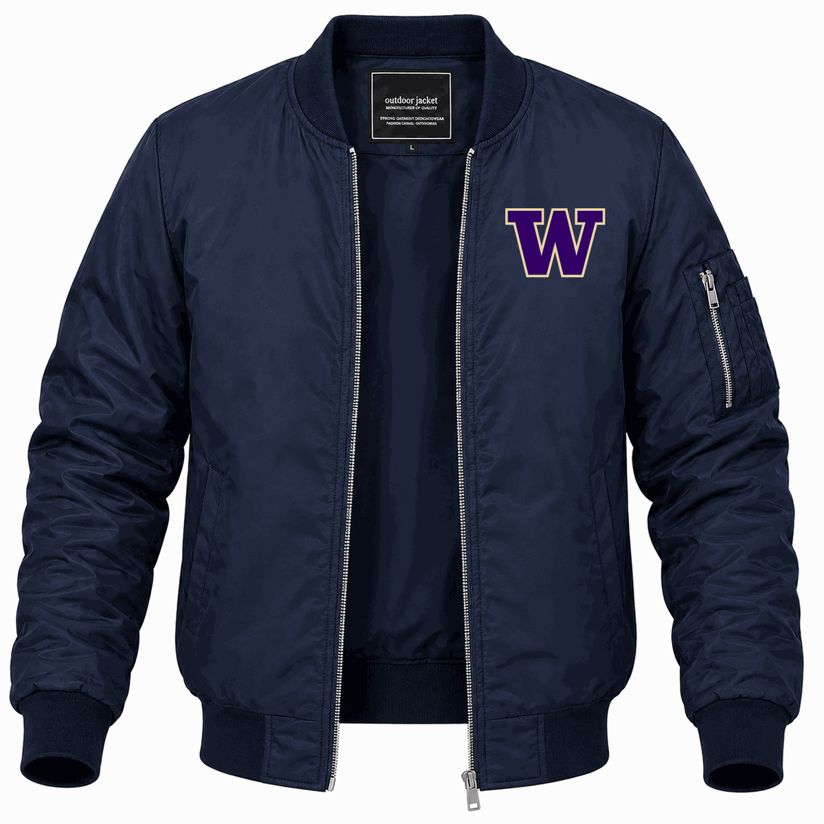 Men's Washington Huskies Logo Lightweight Bomber Jacket - Navy