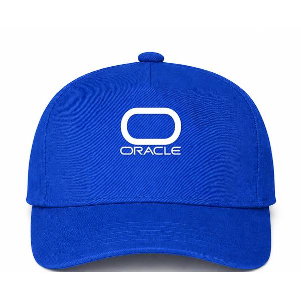 Oracle White Logo Blue Dad Baseball Cap Hat