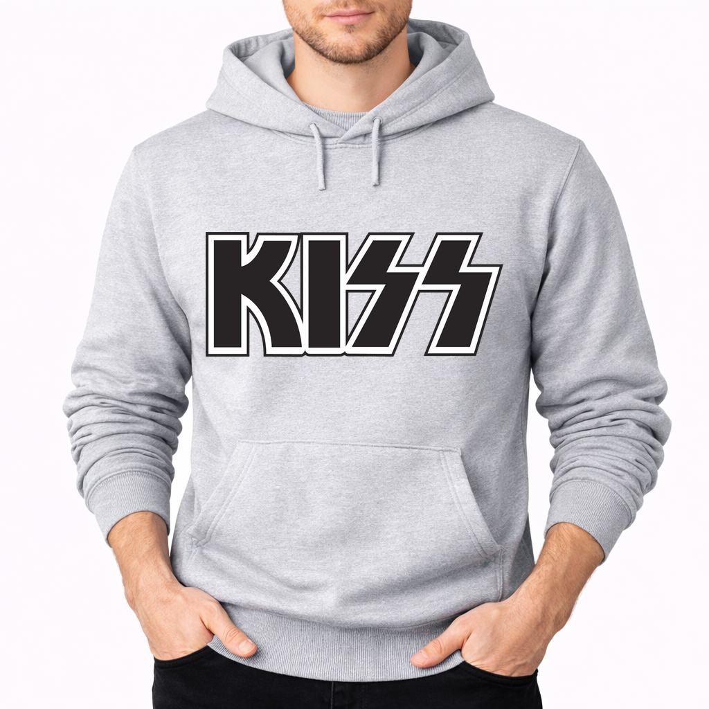 Men's KISS Pullover Hoodie - Gray