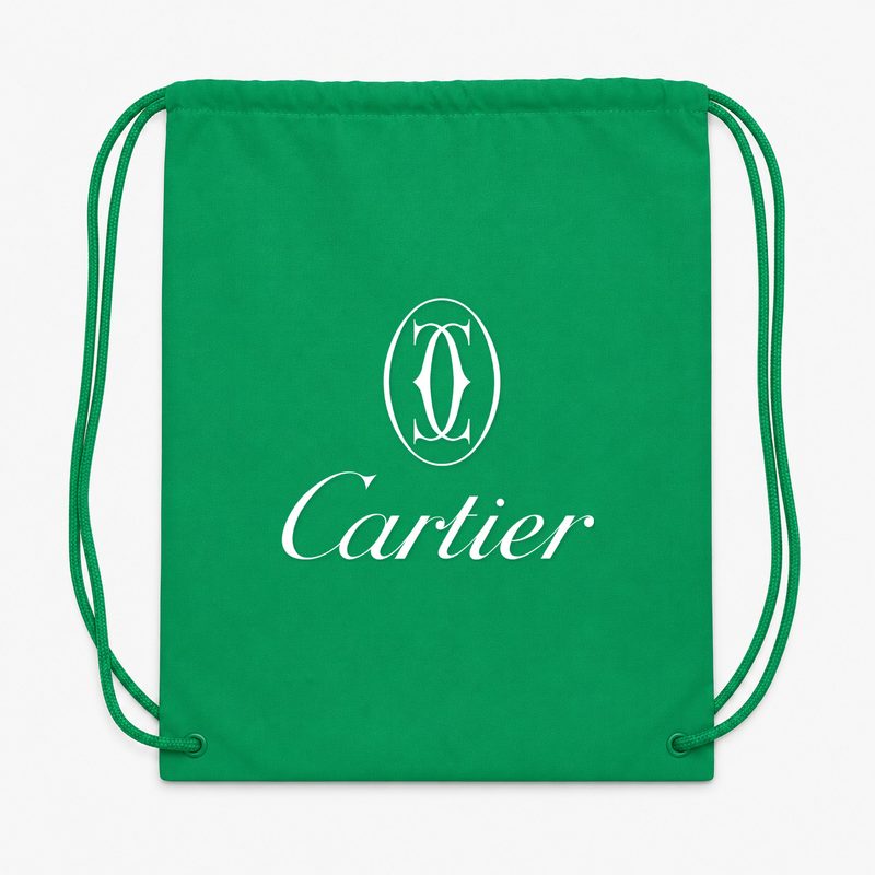 Cartier White Drawstring Bag - Green