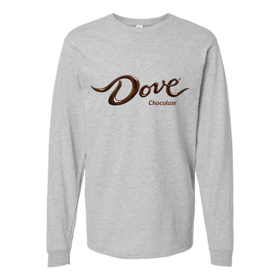 Men's Dove-Chocolate-Logo-food-1536x864 Long sleeves Cotton Blend T-Shirt - Gray