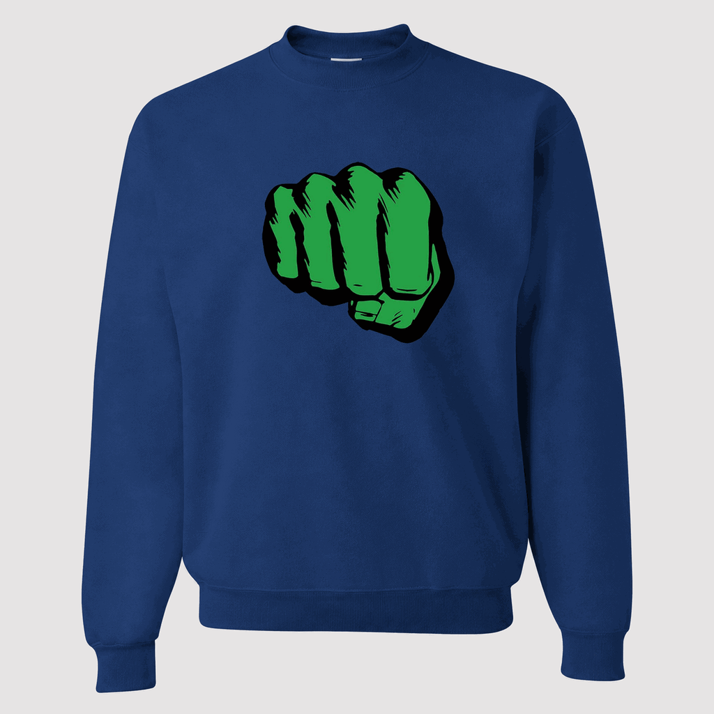 Men's Hulk Fist Crewneck Sweatshirt - Blue